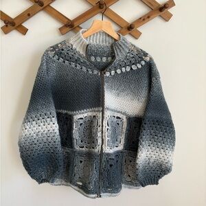 Handmade Crochet Women's Zip Up Sweater